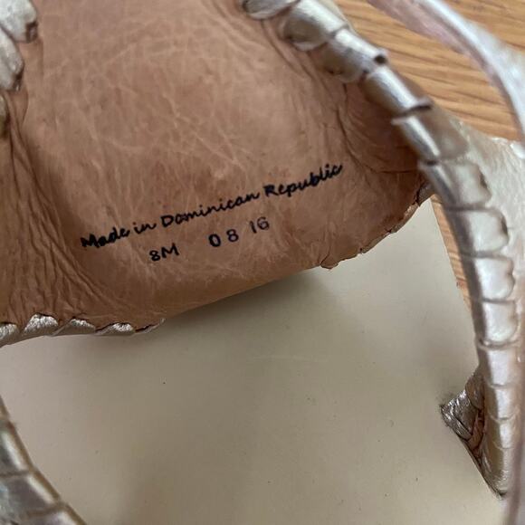 Jack Rogers Maci Ankle Strap Leather Sandals Gold Size 8 - Picture 4 of 6